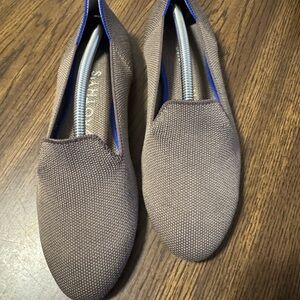 Rothy's Brown Slip-On Loafers with Blue Trim